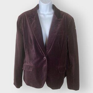 NY Co Deep Purple Velvet Blazer | 16 | Vented | Steampunk Academia